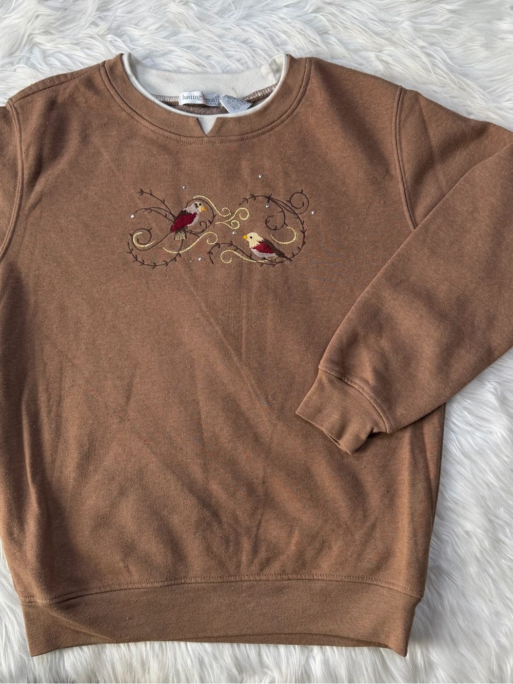 Hasting & Smith Vintage Bird Embroidered "Grandma" Sweater